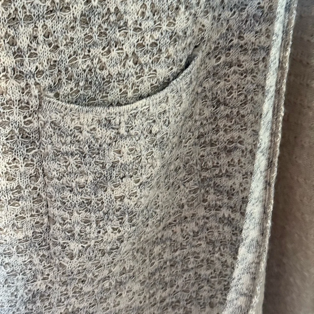 World Market One Size Kimono Cardigan Poncho Duster L XL 1X 2X 3X Pockets Taupe - Picture 7 of 12